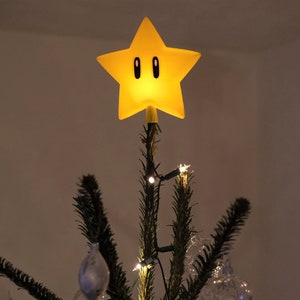 Super Mario Star Tree Topper Poinsettia Christmas tree decorations image 4