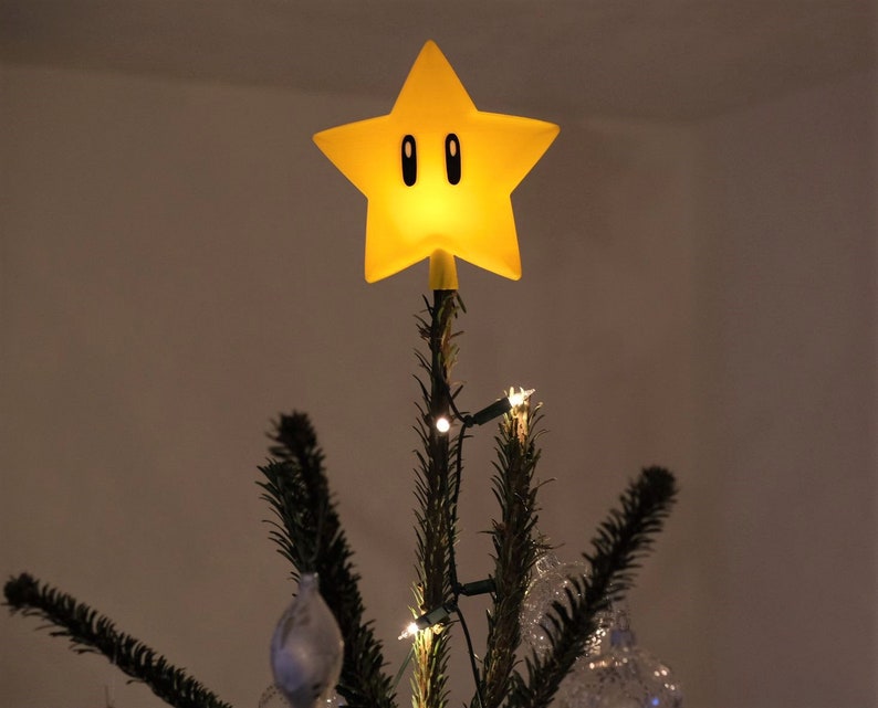 Super Mario Star Tree Topper Poinsettia Christmas tree decorations image 4