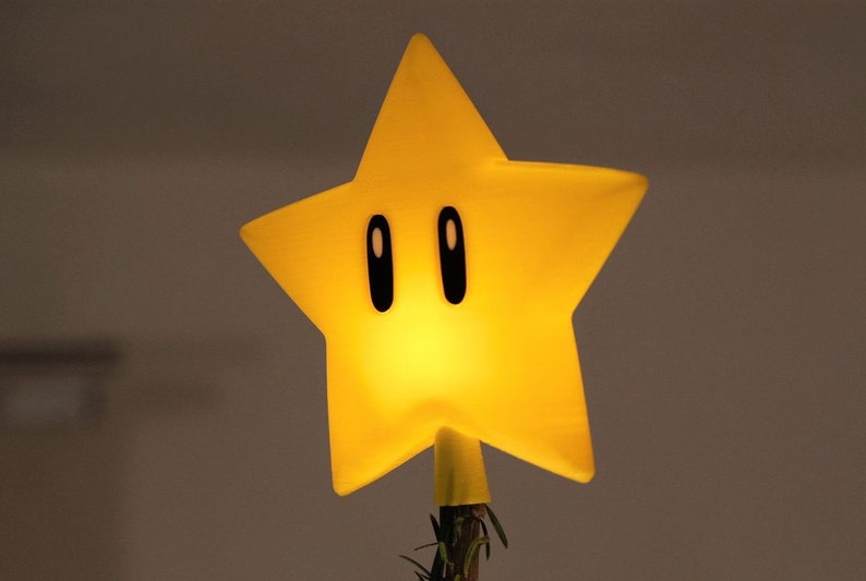 Super Mario Star Tree Topper Poinsettia Christmas tree decorations image 3