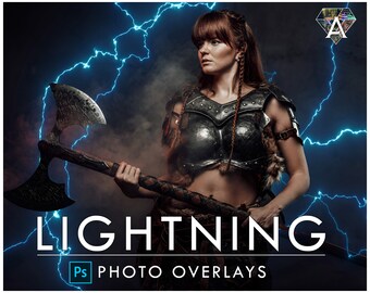 230+ Lightning Photo Overlays, Transparent Overlays, Photoshop, Weather photography