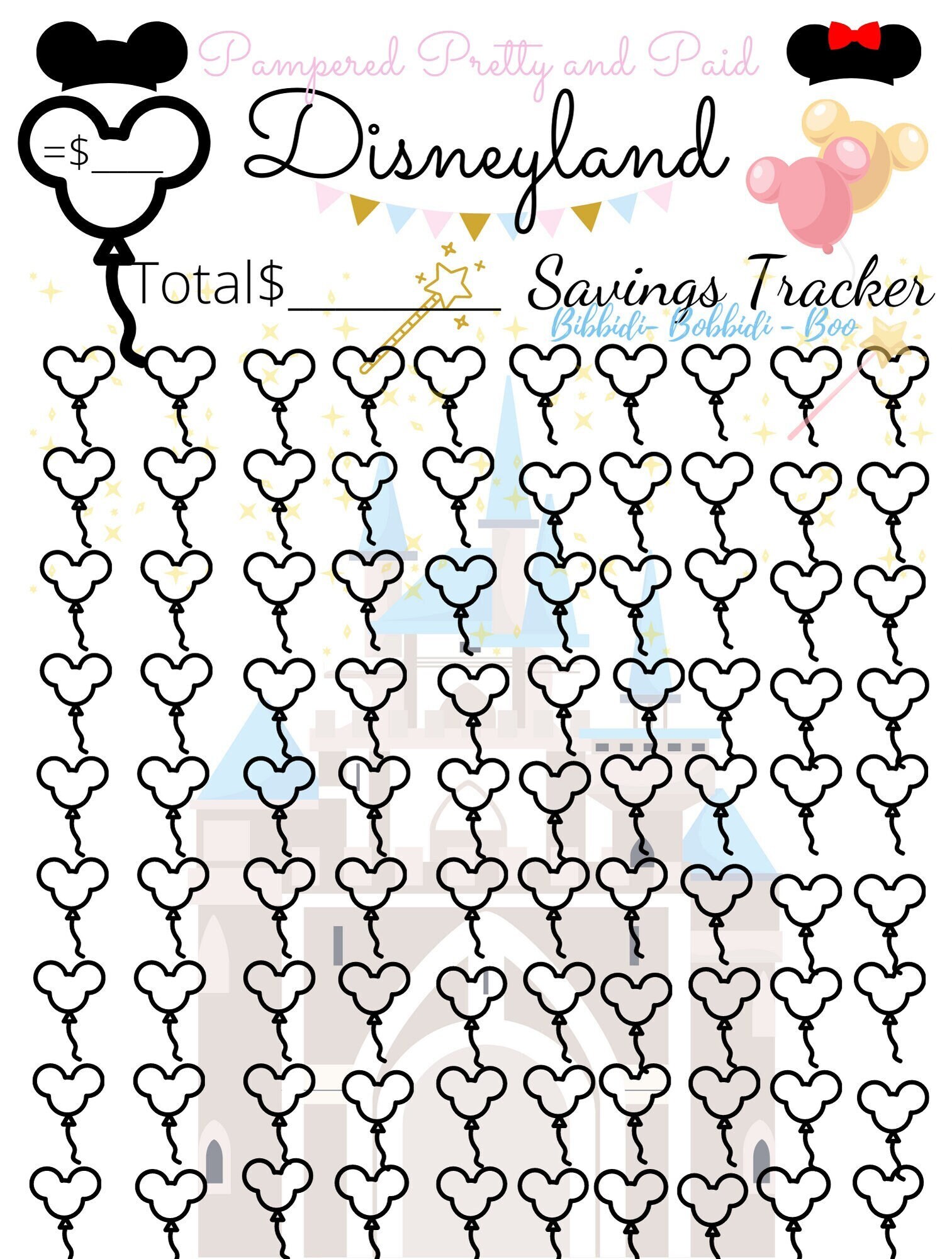 Disneyland Savings Tracker Etsy