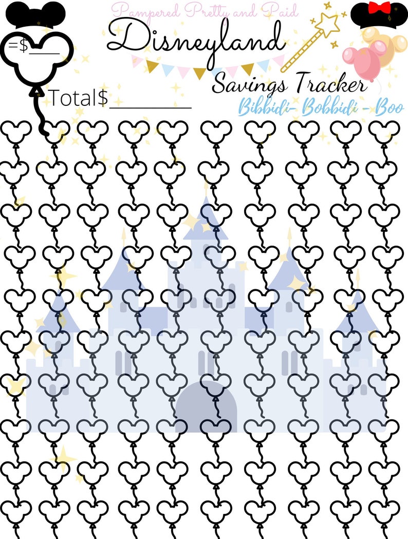 Disneyland Savings Tracker - Etsy