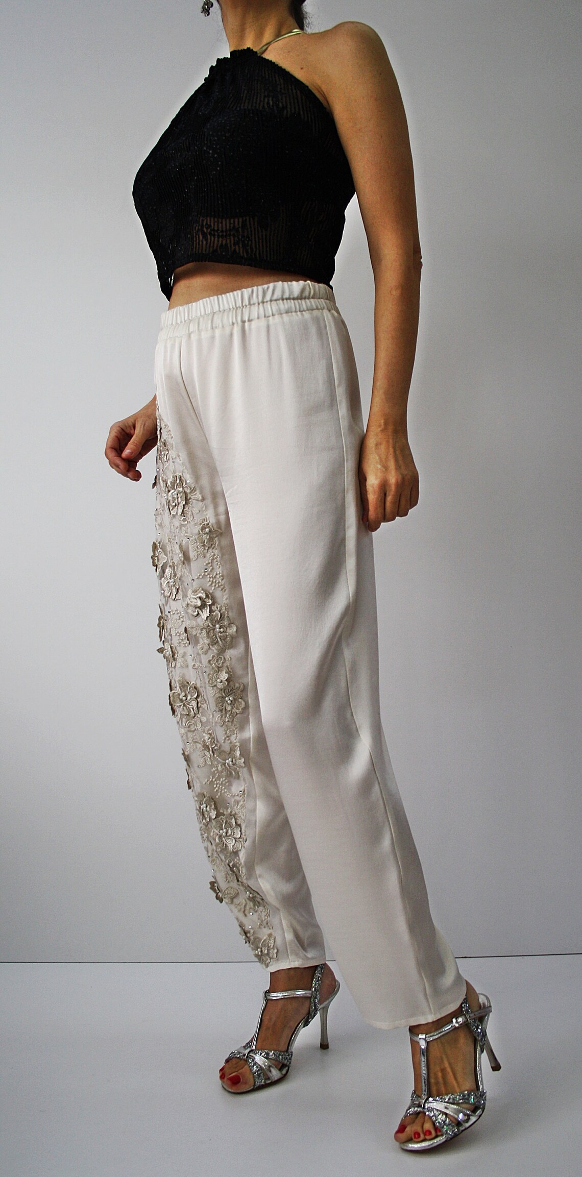 Fawn Hem Design Silk Trouser