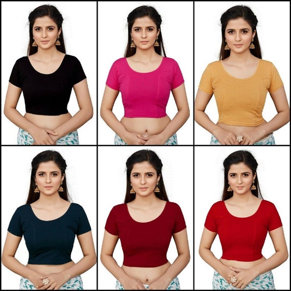 Stretchable Blouse Beautiful Indian Saree Blouse Choli Plain T