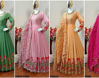 floral anarkali designs