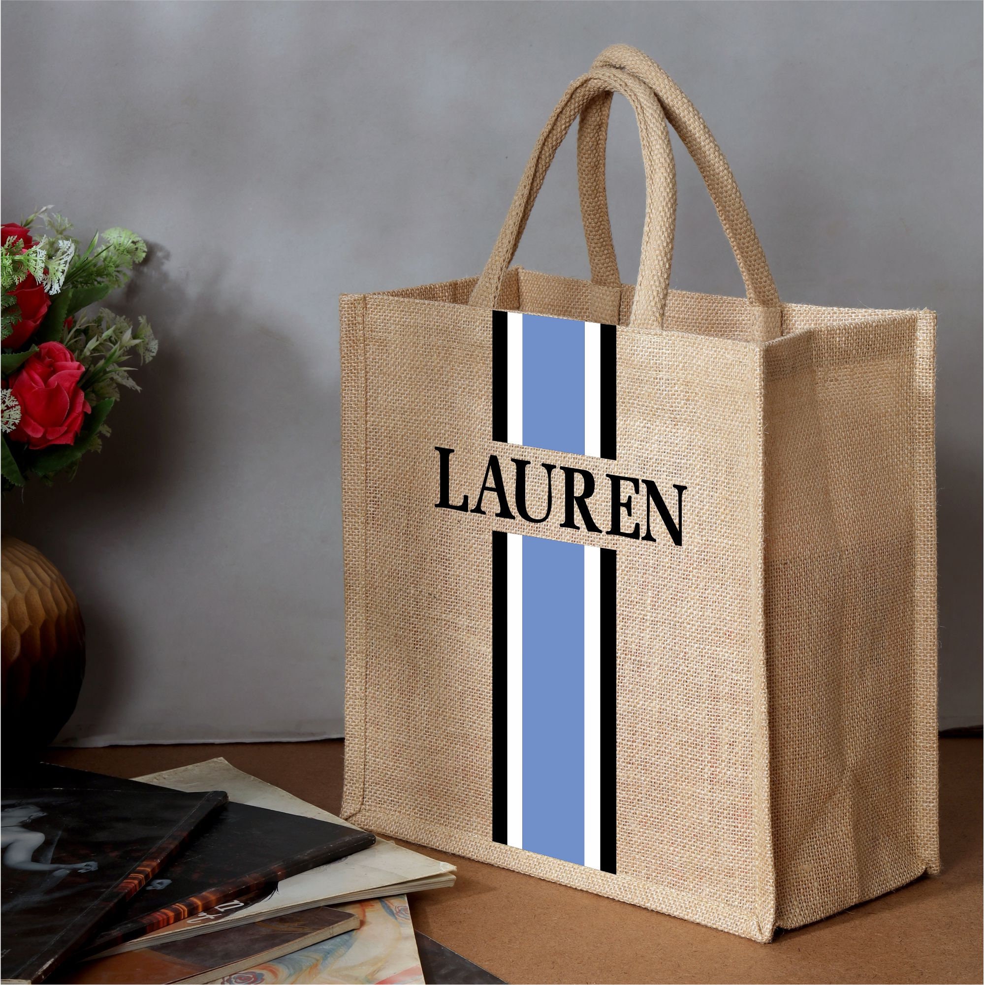 Jute Burlap Tote Large Reusable Grocery Bags With Handles Women Shopping Bag Beach Travel