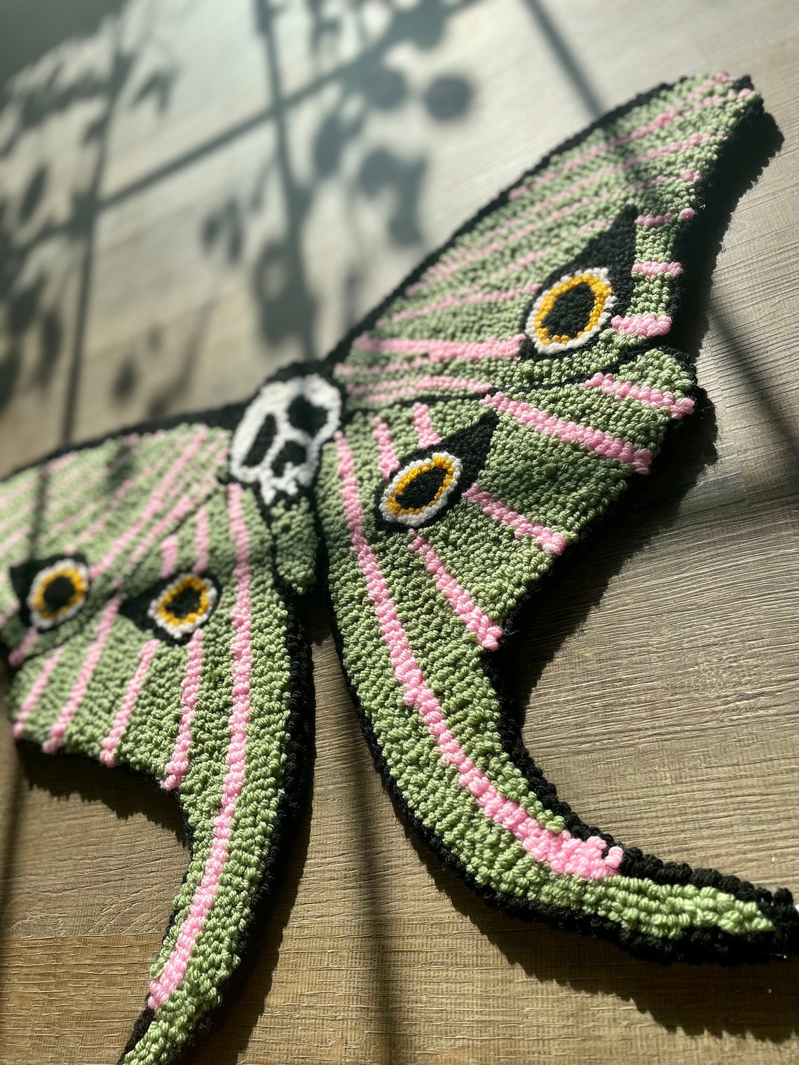Moth Pattern Rug Hand-tufted Luna Moth Rug/carpet - Etsy