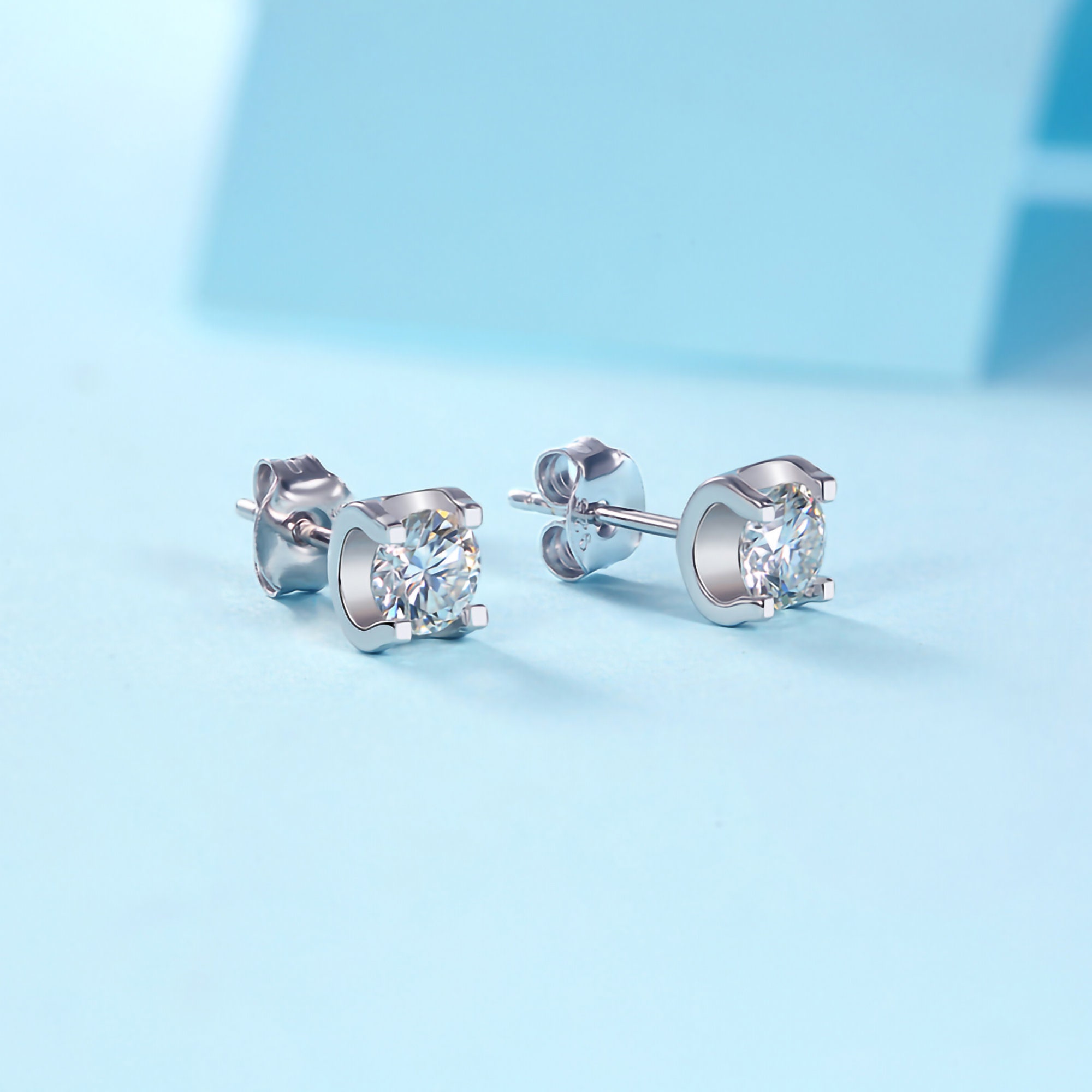 Moissanite Stud Earrings Certified Moissanite With 18K Gold - Etsy