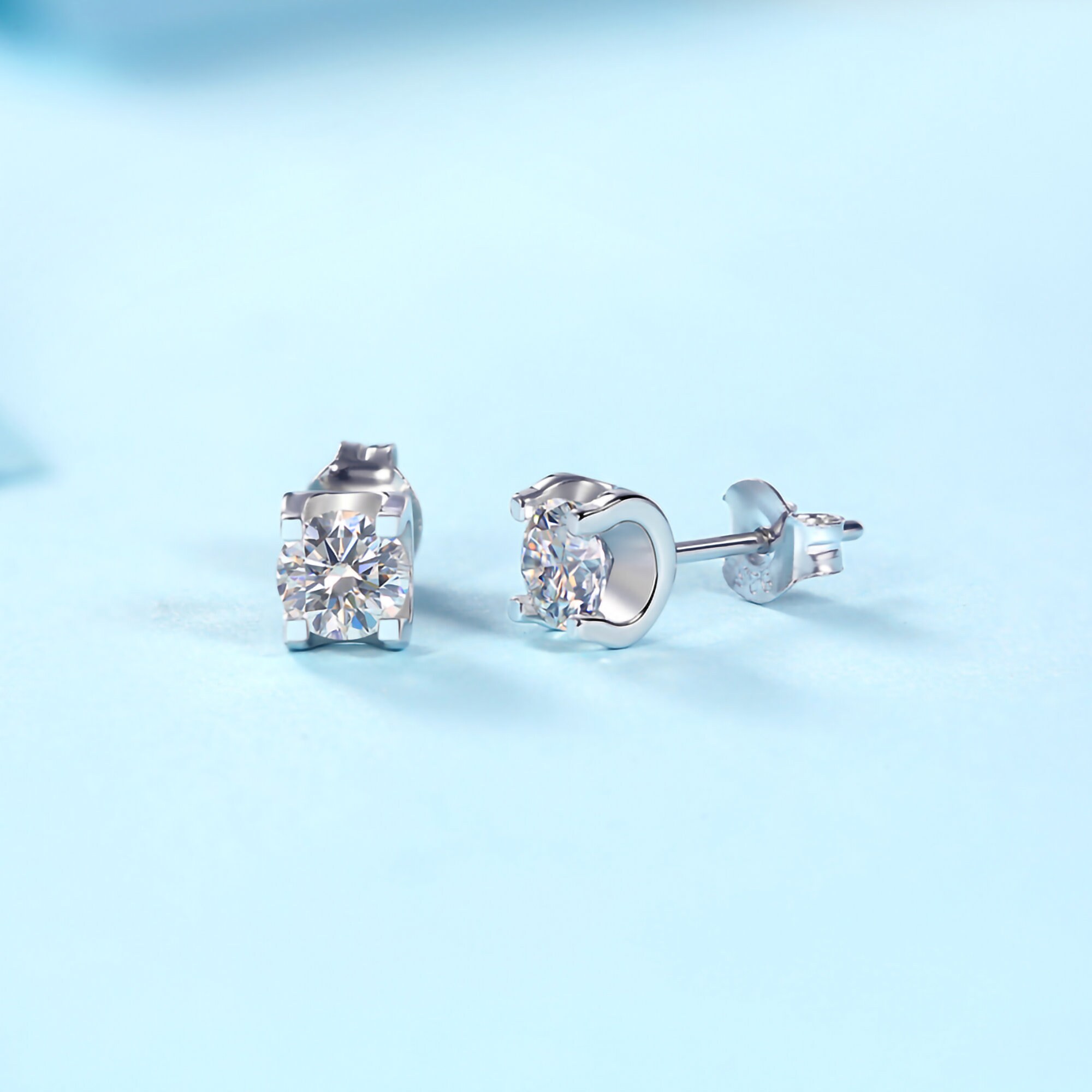 Moissanite Stud Earrings Certified Moissanite With 18K Gold - Etsy