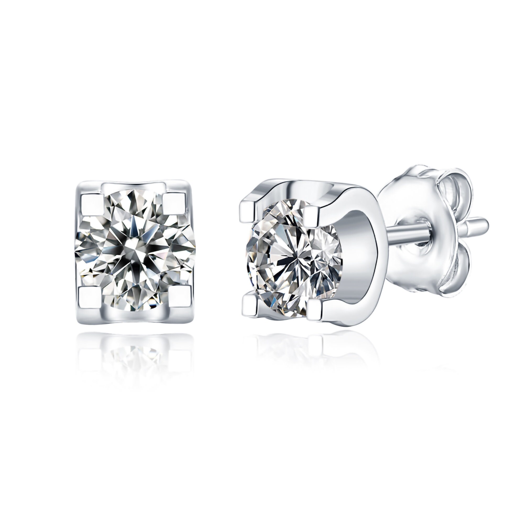 Moissanite Stud Earrings Certified Moissanite With 18K Gold - Etsy