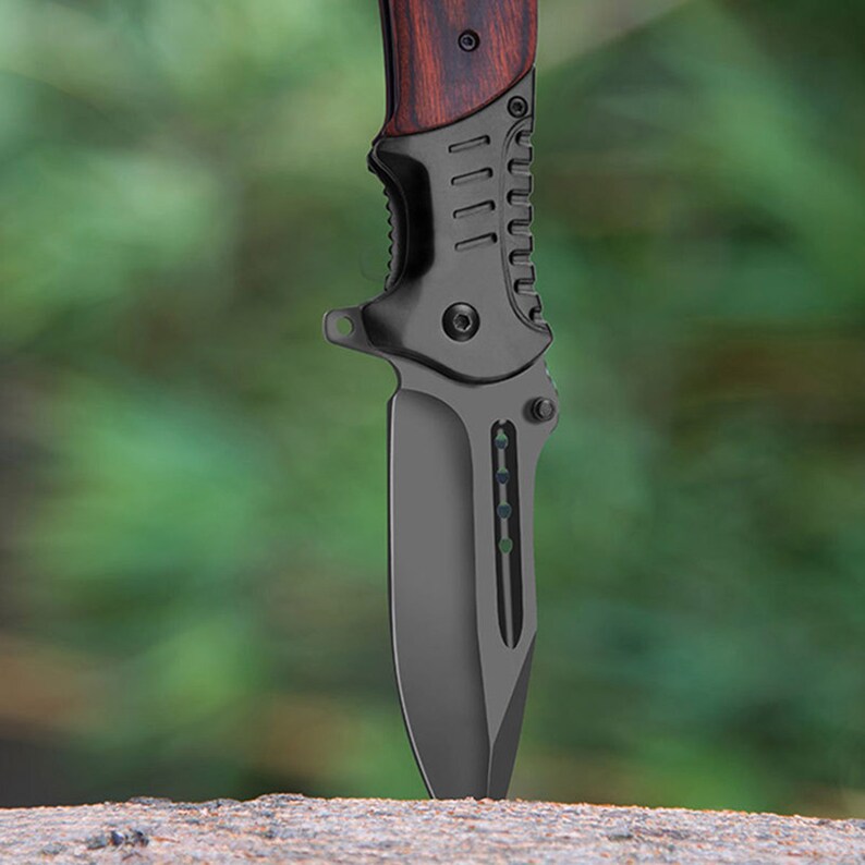 Wooden Handle Pocket Knife Folding Knives for Outdoor Camping Etsy