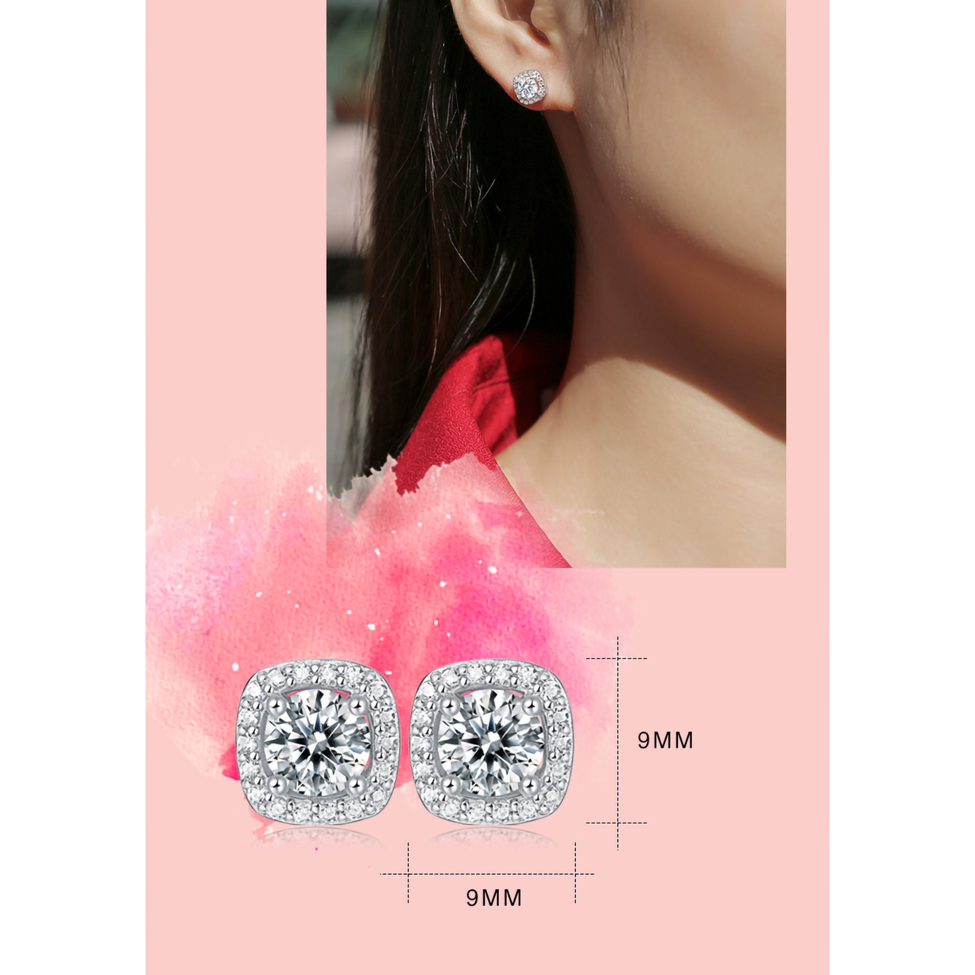 Moissanite Stud Earrings Certified Moissanite With 18K Gold - Etsy