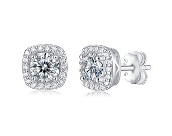Moissanite Stud Earrings Certified Moissanite With 18K Gold - Etsy