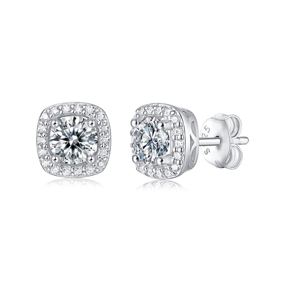 Moissanite Stud Earrings Certified Moissanite With 18K Gold - Etsy