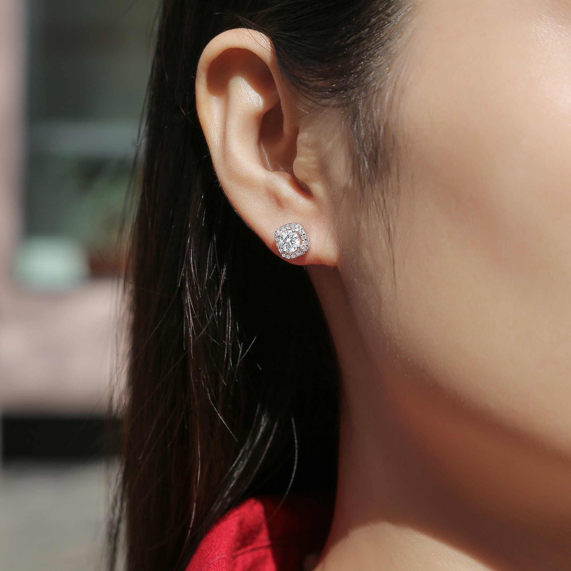 Moissanite Stud Earrings Certified Moissanite With 18K Gold - Etsy