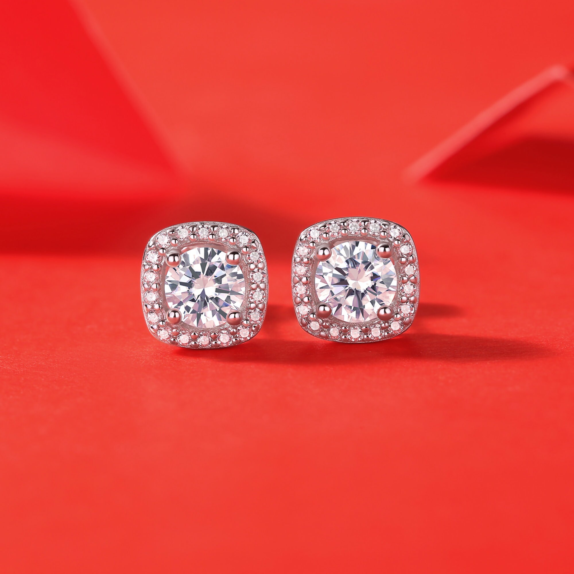 Moissanite Stud Earrings Certified Moissanite With 18K Gold - Etsy