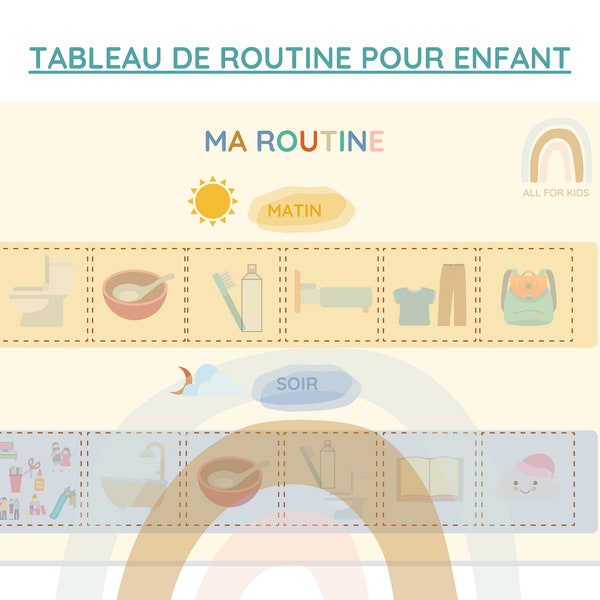 Tableau de routine pour enfant