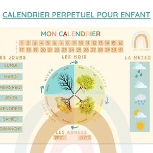 Perpetual calendar for children