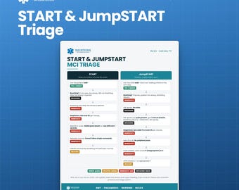 START and JumpSTART Triage Chart | Adult and Pediatric Mass Casualty Triage | EMS Paramedic Study | Instant PDF