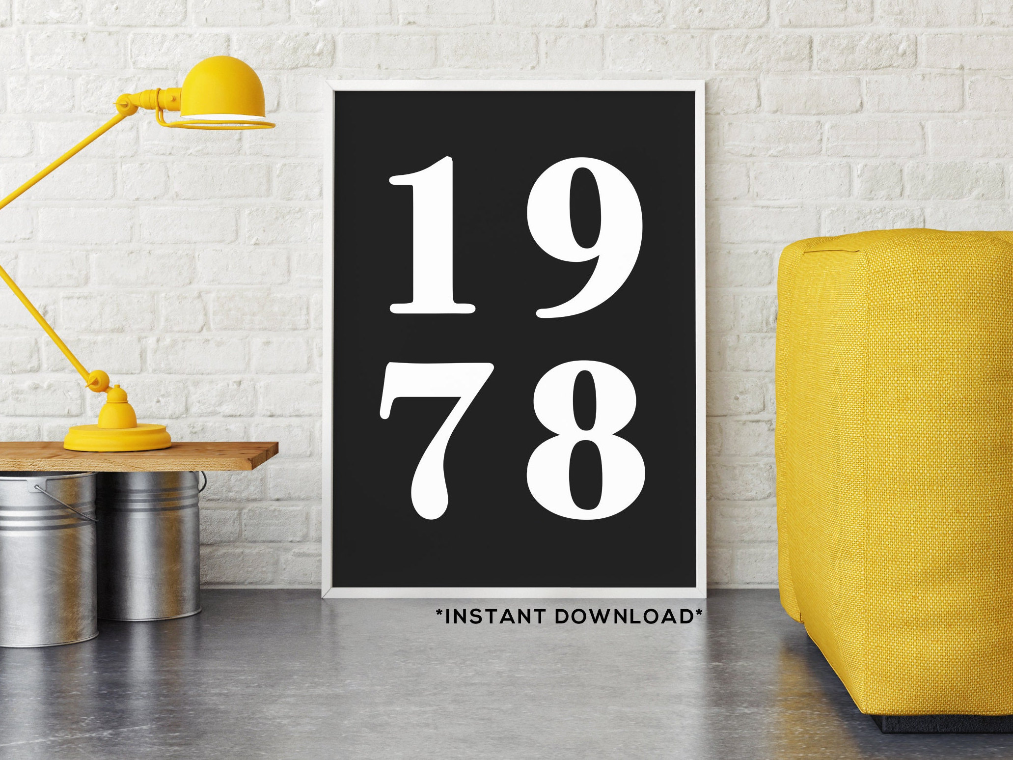 Printable Wall Art 1978 70's Printable Art Black &amp; - Etsy