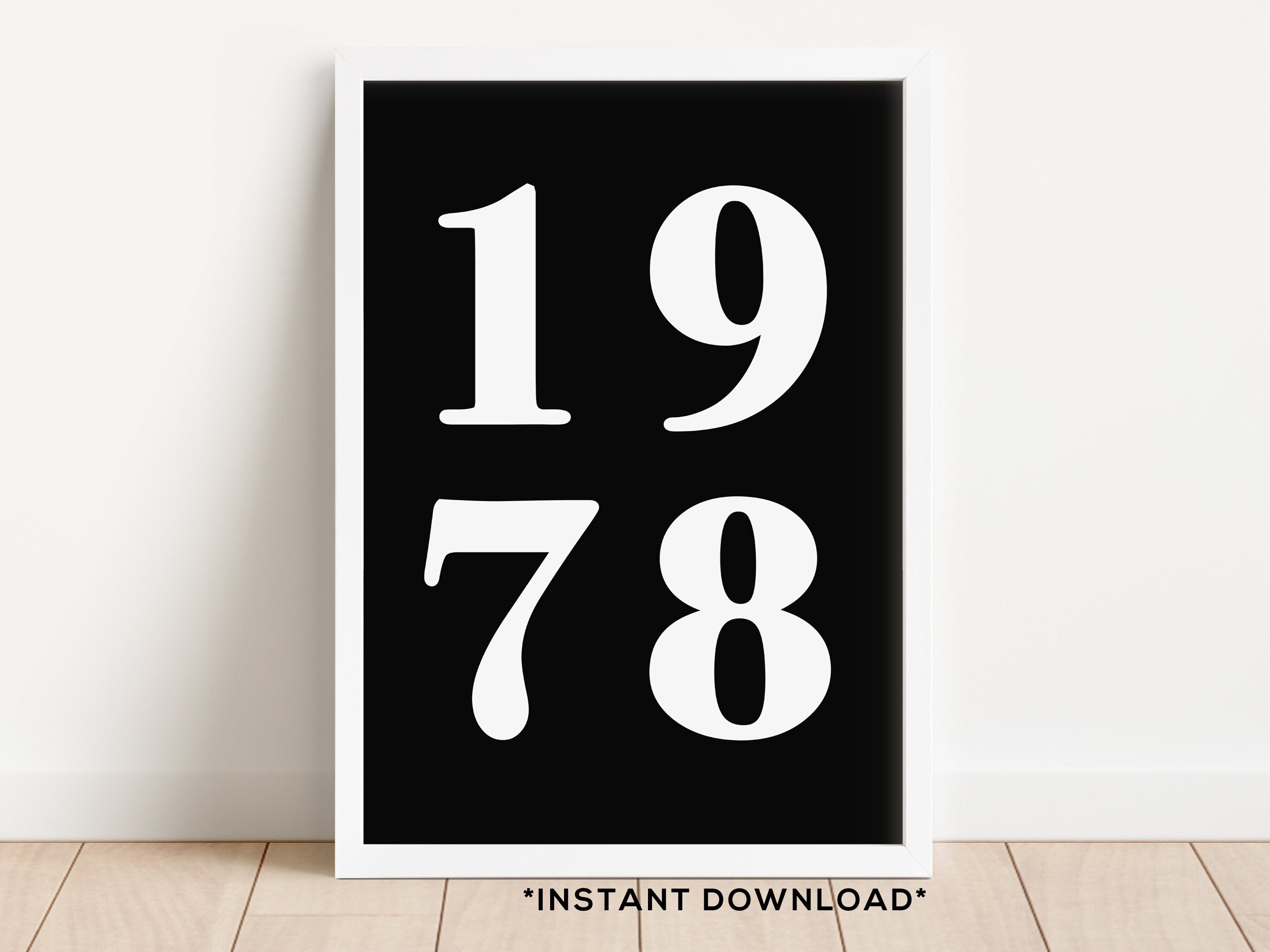 Printable Wall Art 1978 70's Printable Art Black &amp; - Etsy