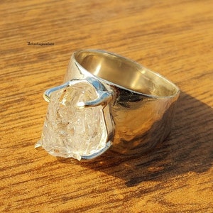 Herkimer Diamond Ring,925 Sterling Silver, Herkimer Dimond Stone, Rough Herkimer Diamond Ring, Women Ring, Beautiful Ring, Gemstone Ring