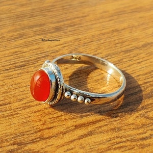 Carnelian Ring, Natural Carnelian, Worry Ring, 925 Silver Ring, Women Ring, Band Ring, Bohemian Ring, Gemstone Ring, Dainty Ring, Gift