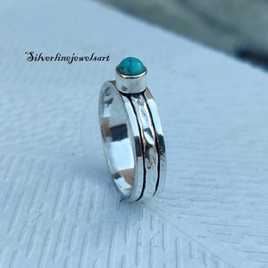 Turquoise Ring, , Concentration Ring 925 Sterling Silver, Spinner Ring, Anxiety Ring, Beautiful Ring,Worry Ring, Fidget Ring, Christmas Gift