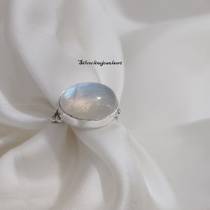 Elegant Moonstone Ring, Moonstone Silver Ring, Handmade Moonstone Ring, Moonstone Ring, Boho Ring, Moon Stone Ring, Rainbow Moon stone Ring