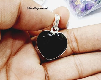 ★ROSEMONT★ Silver Black Onyx Heart Necklace RC24B03K Black Onyx Heart Necklace Talisman Silver - Rock + Raw Jewellery