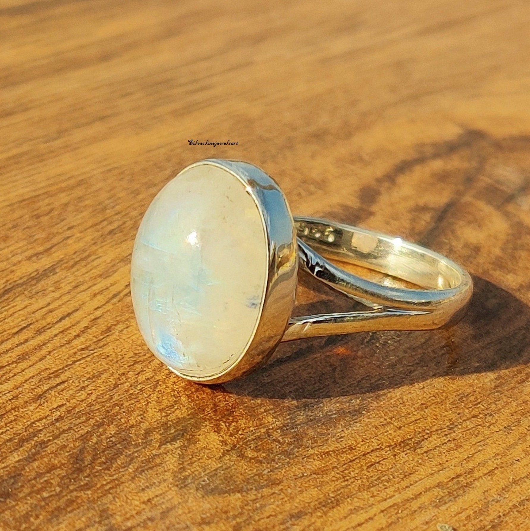 Moonstone Ring, 925 Sterling Silver, Handmade Ring, Band