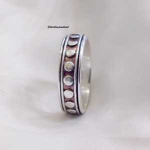 Handmade 925 Sterling Silver Spinner Ring: Anxiety Fidget Worry Ring