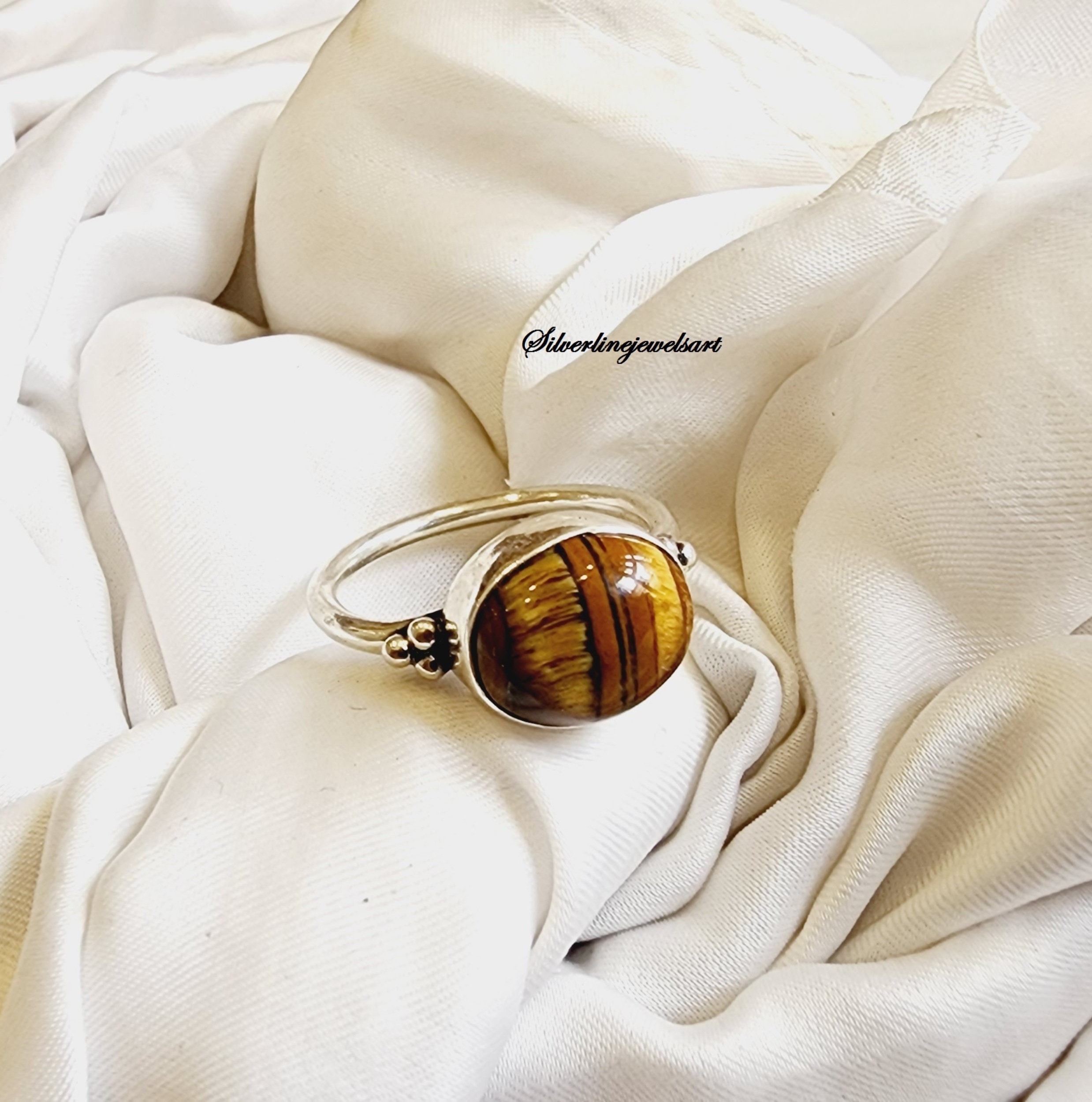 シルバー タイガーアイリング パートナーセットシルバー タイガーアイ