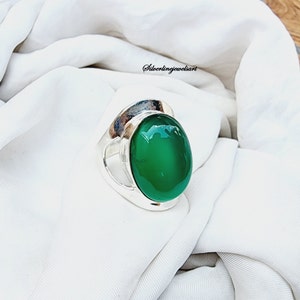 Stylish Green Onyx Ring, 925 Sterling Silver, Handmade Ring, Natural Onyx, Lovely Ring, Fab Ring, Silver Ring, Bridesmaid, Christmas Gift.