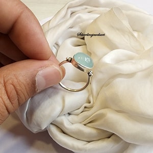 Aquamarine Ring: Sterling Silver March Birthstone Engagement Ring