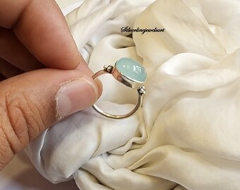 Aquamarine Ring, Engagement Ring, Aquamarine Birthstone Ring, 925 Sterling Silver Jewelry Ring, March ring, Bridesmaid, Halloween Gifts.