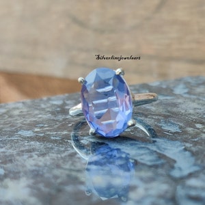 Antique Amethyst Ring, 925 Sterling Silver , Fabulous Jewelry, Handmade Ring, Band Ring, Faceted Amethyst Ring, Hammered Ring, Gift For Her