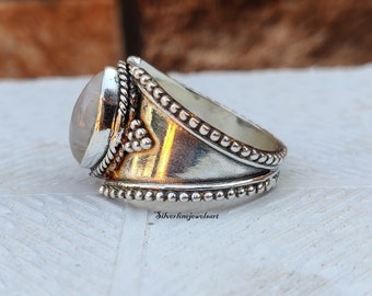JEWELOPORIUM Anillo De Plata De Ley 925 Hecho A Mano Para Mujer, Disfraz De Piedra Preciosa Marquesa De 8 X 16 Pulgadas, Joyería De Plata Para Regalo (99130_R), Plata De Ley
