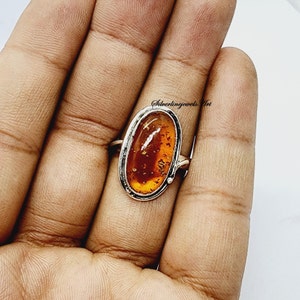 Handmade Sunstone Statement Ring: 925 Sterling Silver Gemstone