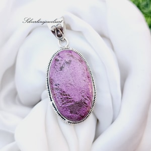 Genuine Charoite Pendant For Women, 925 Sterling Silver Pendant, Natural Charoite, Gemstone Pendant, Worthy Pendant, Gift for her