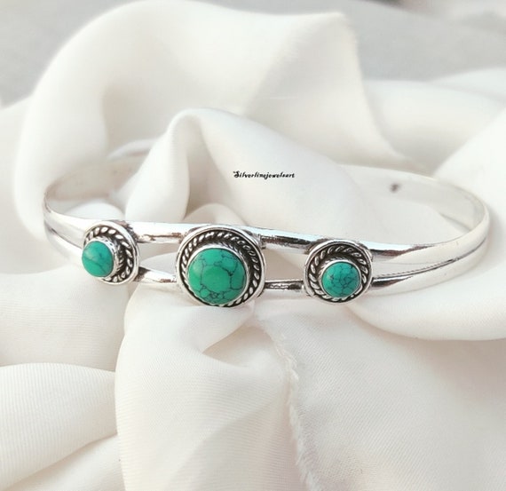 メーカー Silver Handmade Silver, Sterling 925 Bangle, Turquoise アクセサリー