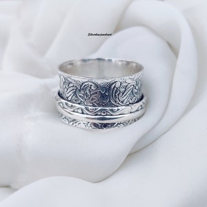 925 Sterling Silver, Spinner Ring, Handmade Ring, Anxiety Ring, Worry Ring, Fidget Ring, Christmas Gift, Concentration Ring, Gift for her.