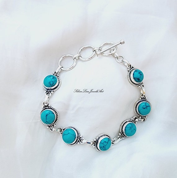 アクセサリー R.CHEE SILVER AND TURQUOISE BRACELET Turquoise Jewelry Bracelet R. Chee – Sedona Indian Jewelry