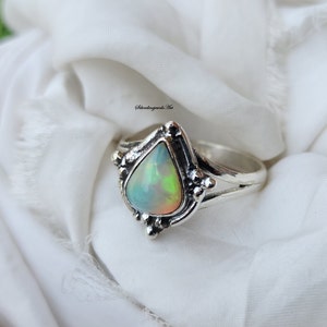 Aurora Opal Ring - Solid 925 Sterling Silver Aurora Opal Ring - Handmade Silver Ring - Opal Ring Jewelry - Ring  Women Ring -Gift For Her