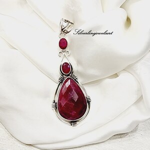 Handmade Ruby Pendant: 925 Sterling Silver Gemstone Jewelry