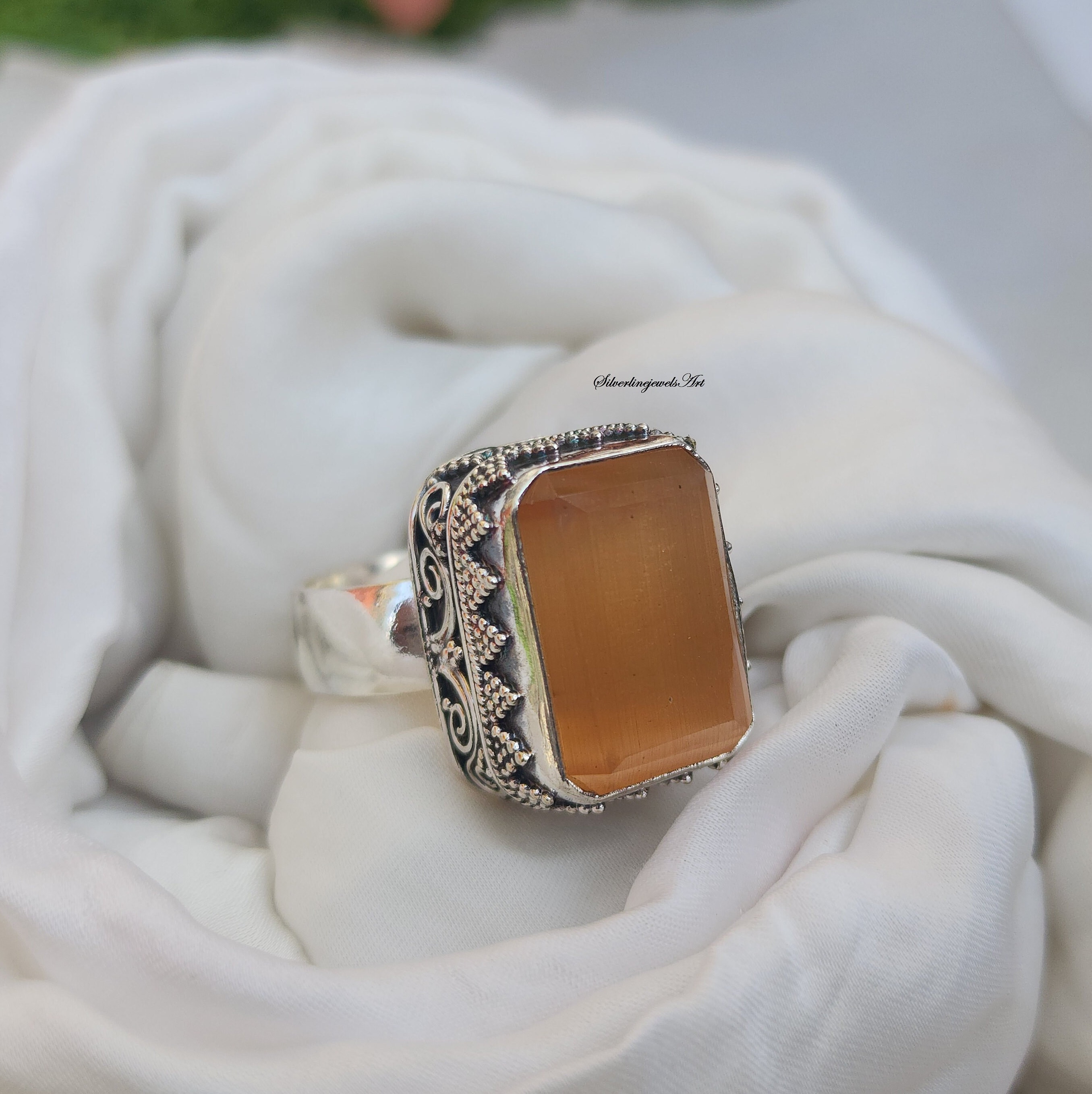 Orange calcite ring discount