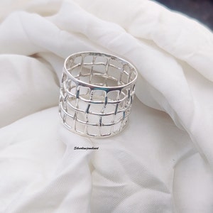 Bague en argent sterling faite main : bijoux uniques pour bague de pouce