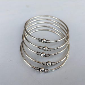 Sterling Silber Armreif Set: Handgefertigte 925 Silber Armreifen, Damenschmuck