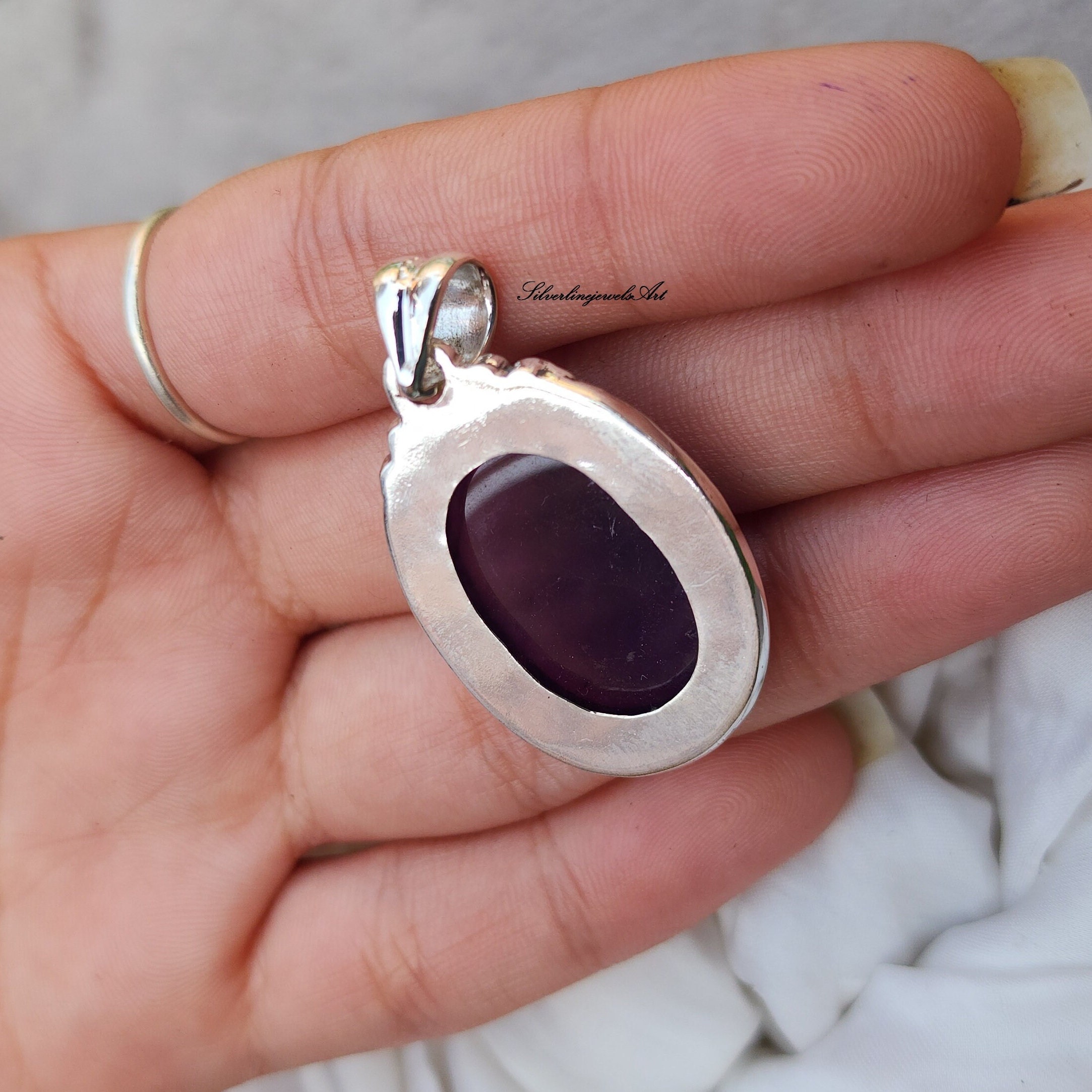 Pendentif améthyste argent AMOS - Pièce unique, fait-main