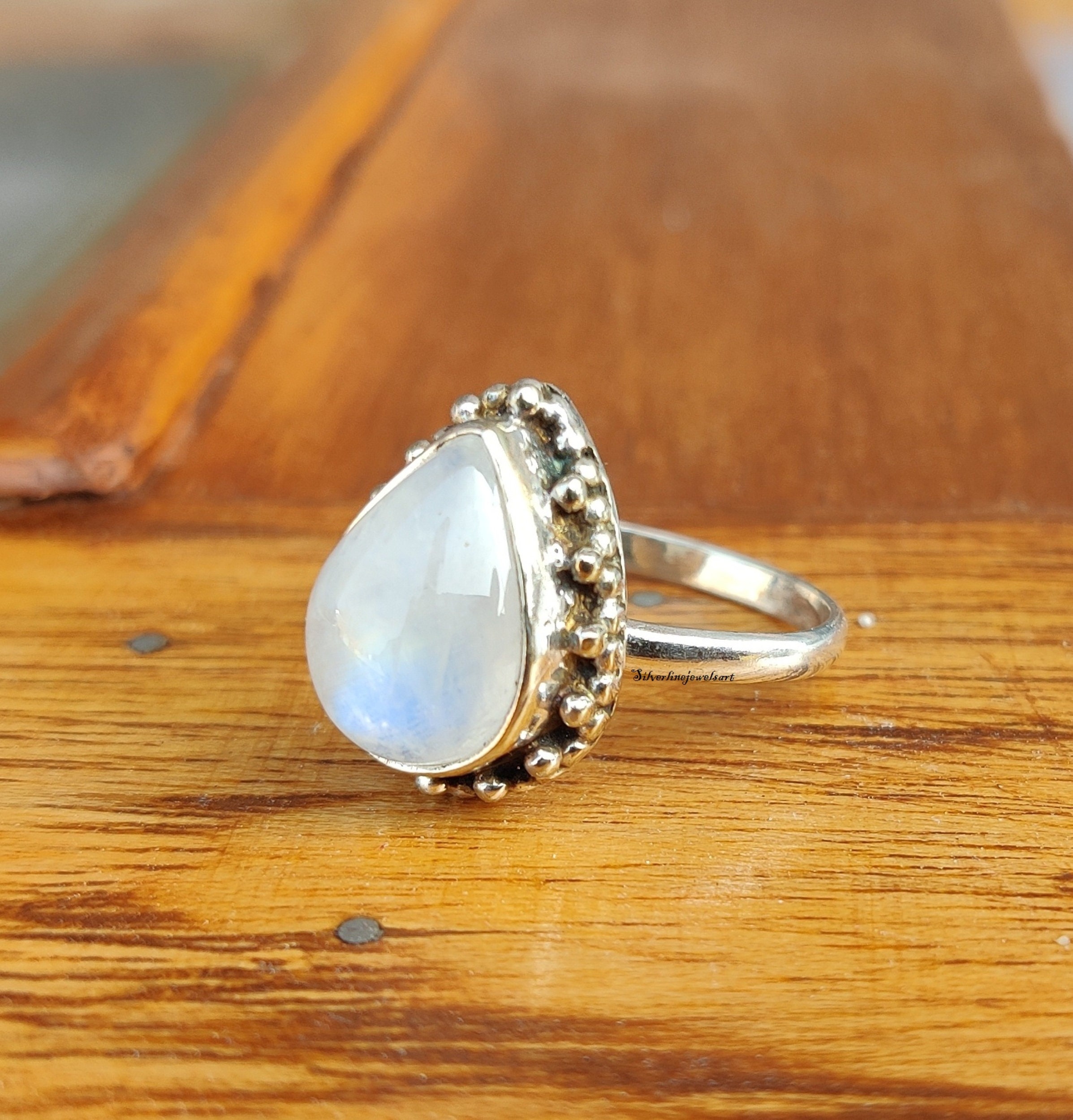 Moonstone Ring Solid 925 Sterling Silver Band Ring Handmade Gift Jewelry J9022 Moonstone Ring Solid 925 Sterling Silver Band Ring Handmade Gift Jewelry J9022